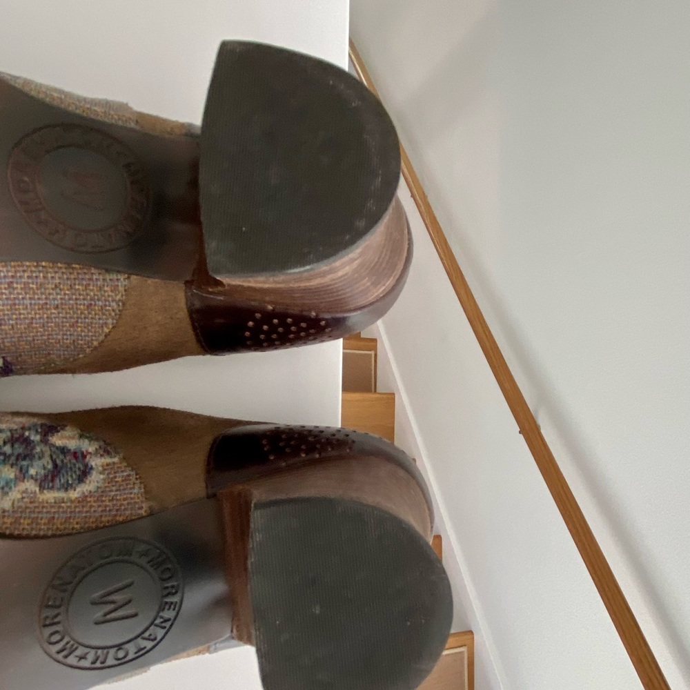 Morenatom mahogany leather, suede with colorful woven fabric shoes - Picture 9 of 11